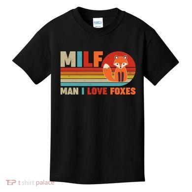 Funny Retro MILF Man I Love Foxes Kids T-Shirt
