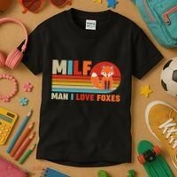 Funny Retro MILF Man I Love Foxes Kids T-Shirt thumb 3
