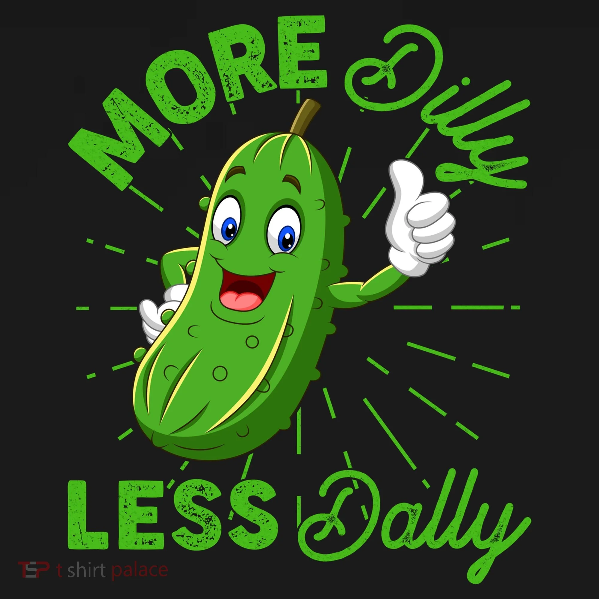 Funny Retro More Dilly Less Dally Pickle Doggie Tank
