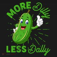 Funny Retro More Dilly Less Dally Pickle USA-Made Doggie Bandana thumb 2