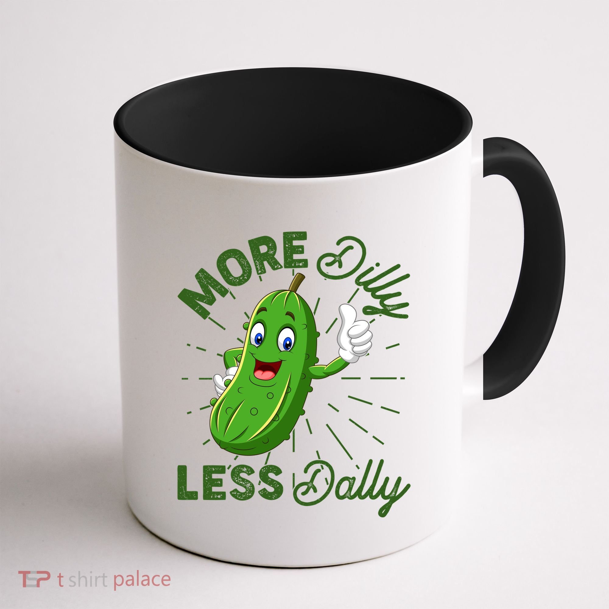 Funny Retro More Dilly Less Dally Pickle Coffee Mug