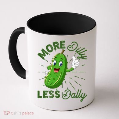 Funny Retro More Dilly Less Dally Pickle Coffee Mug