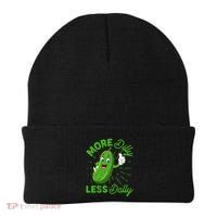 Funny Retro More Dilly Less Dally Pickle Beanie thumb 0
