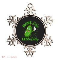 Funny Retro More Dilly Less Dally Pickle Ornament thumb 0