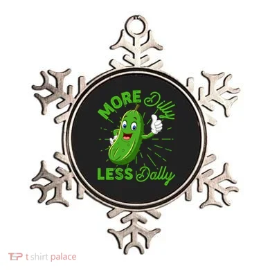 Funny Retro More Dilly Less Dally Pickle Ornament