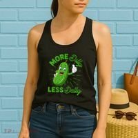 Funny Retro More Dilly Less Dally Pickle Women's Tank Top thumb 2