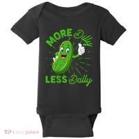 Funny Retro More Dilly Less Dally Pickle Baby Bodysuit thumb 0
