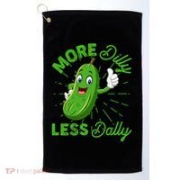 Funny Retro More Dilly Less Dally Pickle Golf Towel thumb 0