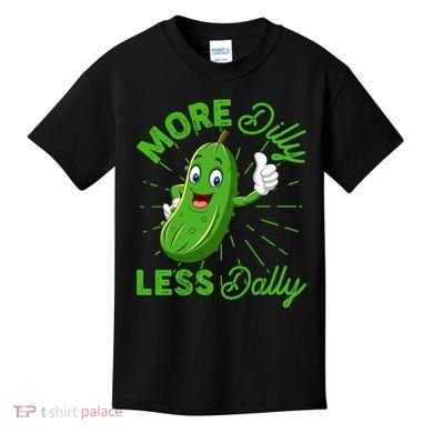 Funny Retro More Dilly Less Dally Pickle Kids T-Shirt