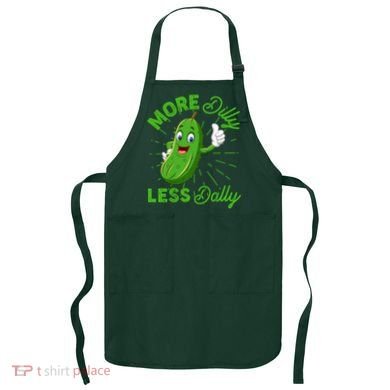 Funny Retro More Dilly Less Dally Pickle Apron