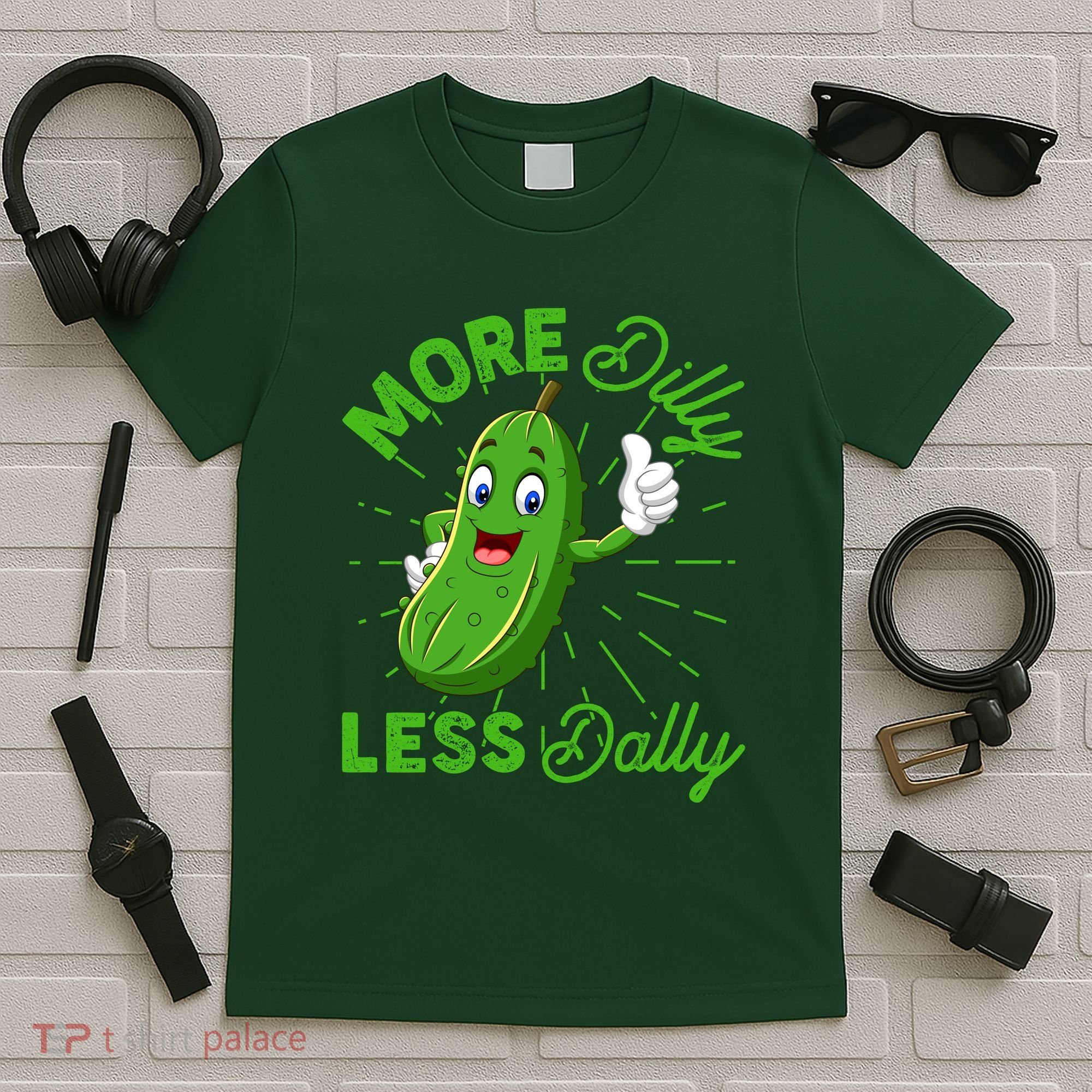 Funny Retro More Dilly Less Dally Pickle T-Shirt