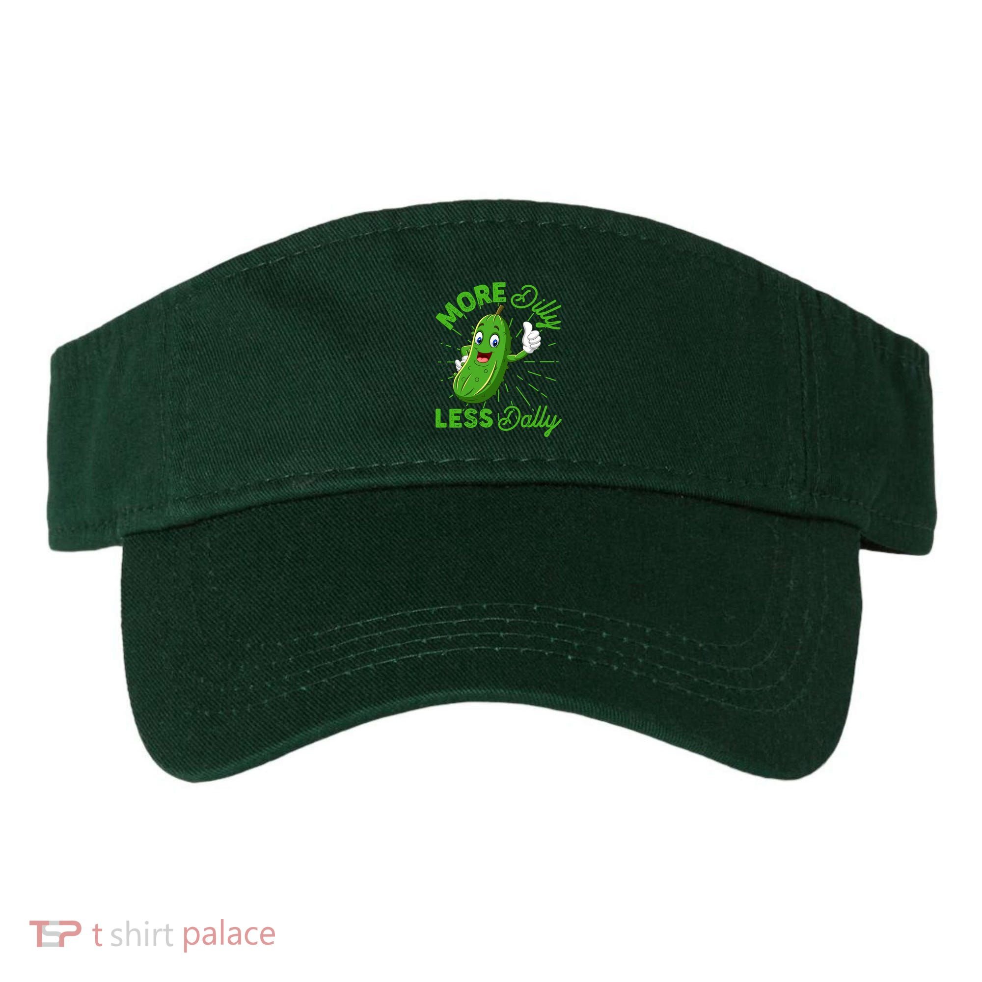 Funny Retro More Dilly Less Dally Pickle Visor