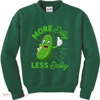 Funny Retro More Dilly Less Dally Pickle Kids Sweatshirt thumb 0