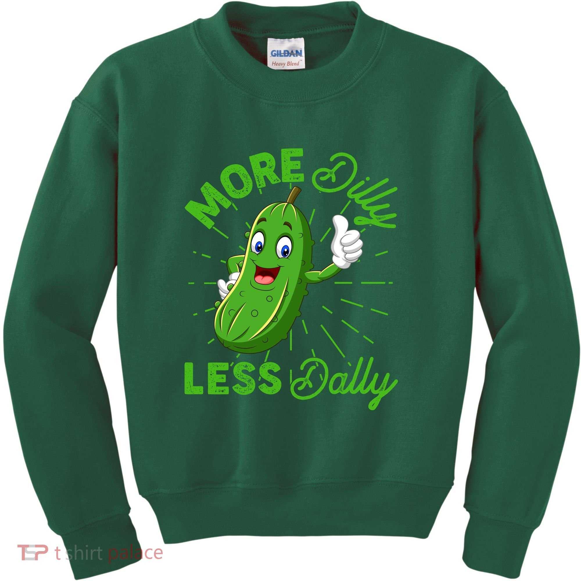 Funny Retro More Dilly Less Dally Pickle Kids Sweatshirt