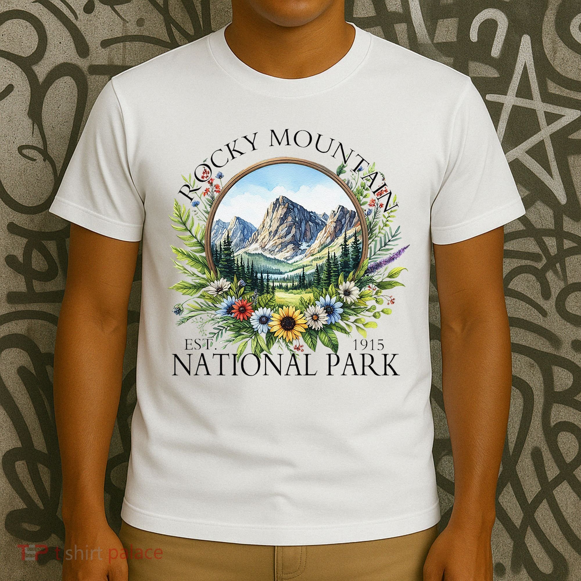 Floral Rocky Mountain National Park Hiking Camping Outdoor T-Shirt