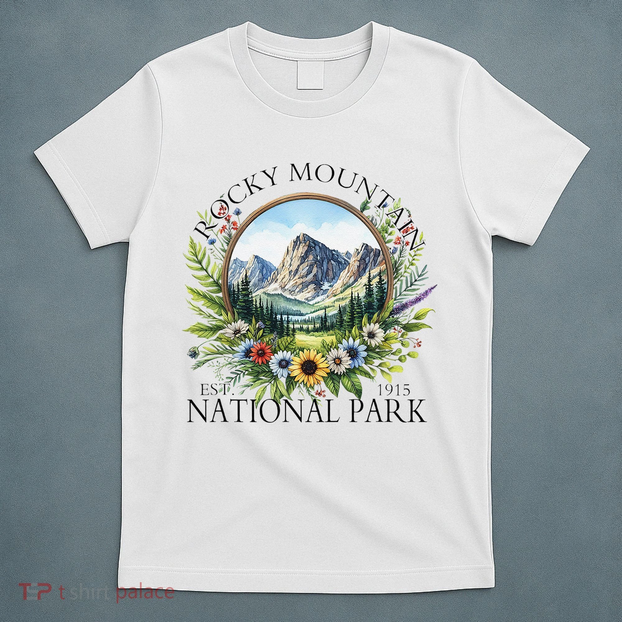Floral Rocky Mountain National Park Hiking Camping Outdoor T-Shirt