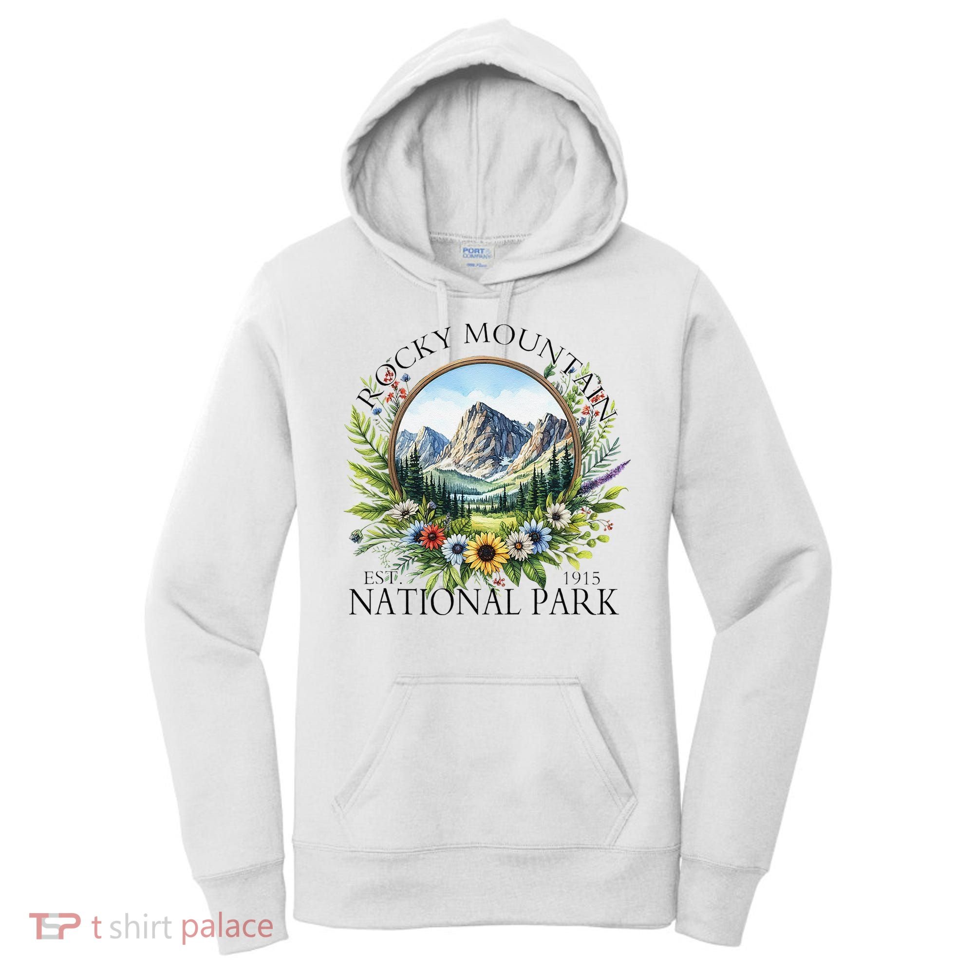 Floral Rocky Mountain National Park Hiking Camping Outdoor Women's Hoodie