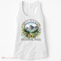 Floral Rocky Mountain National Park Hiking Camping Outdoor Women's Tank Top thumb 0