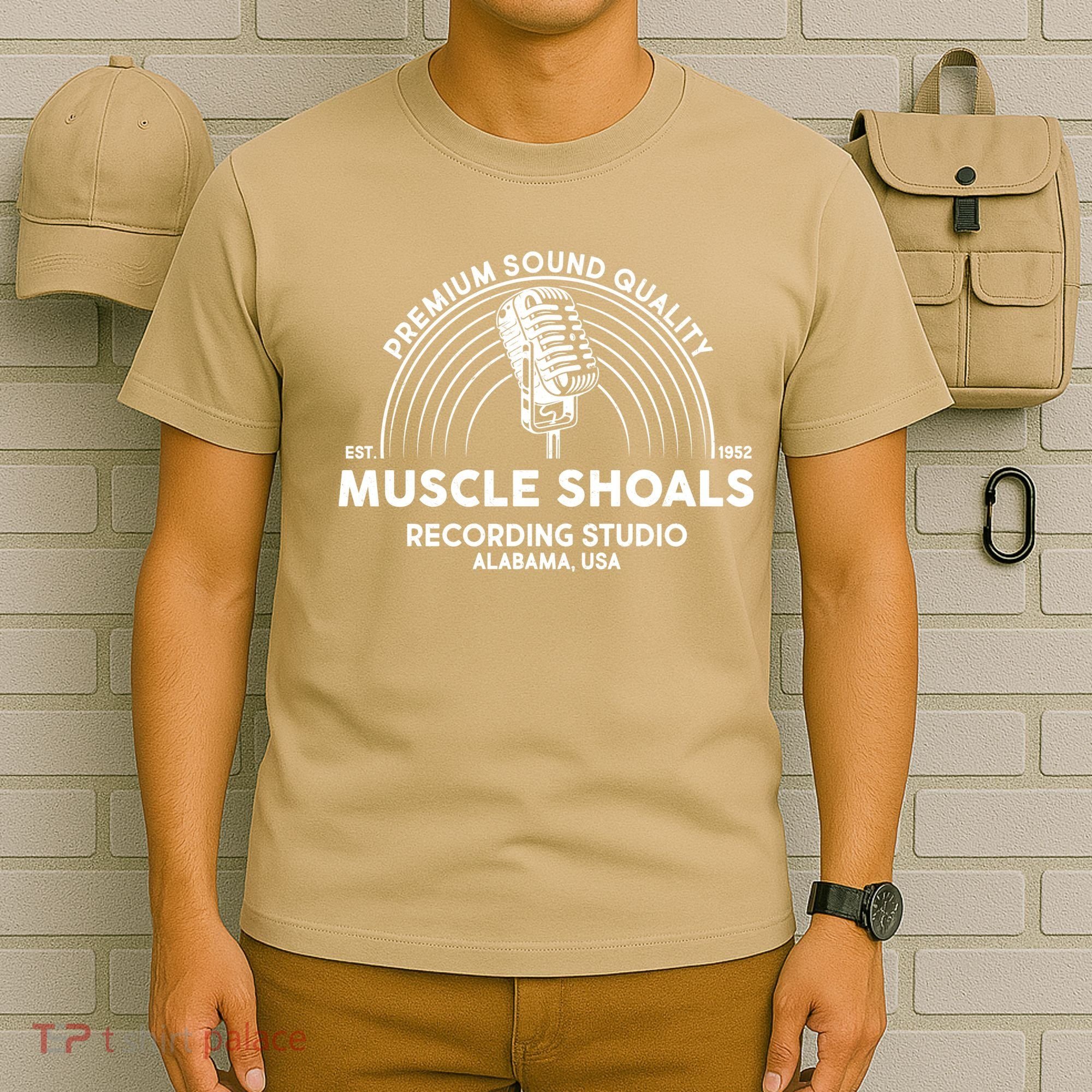 Funny Retro Muscle Shoals Recording Studio Alabama USA Logo T-Shirt