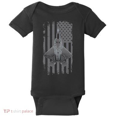 F22 Raptor Military Pilot Baby Bodysuit
