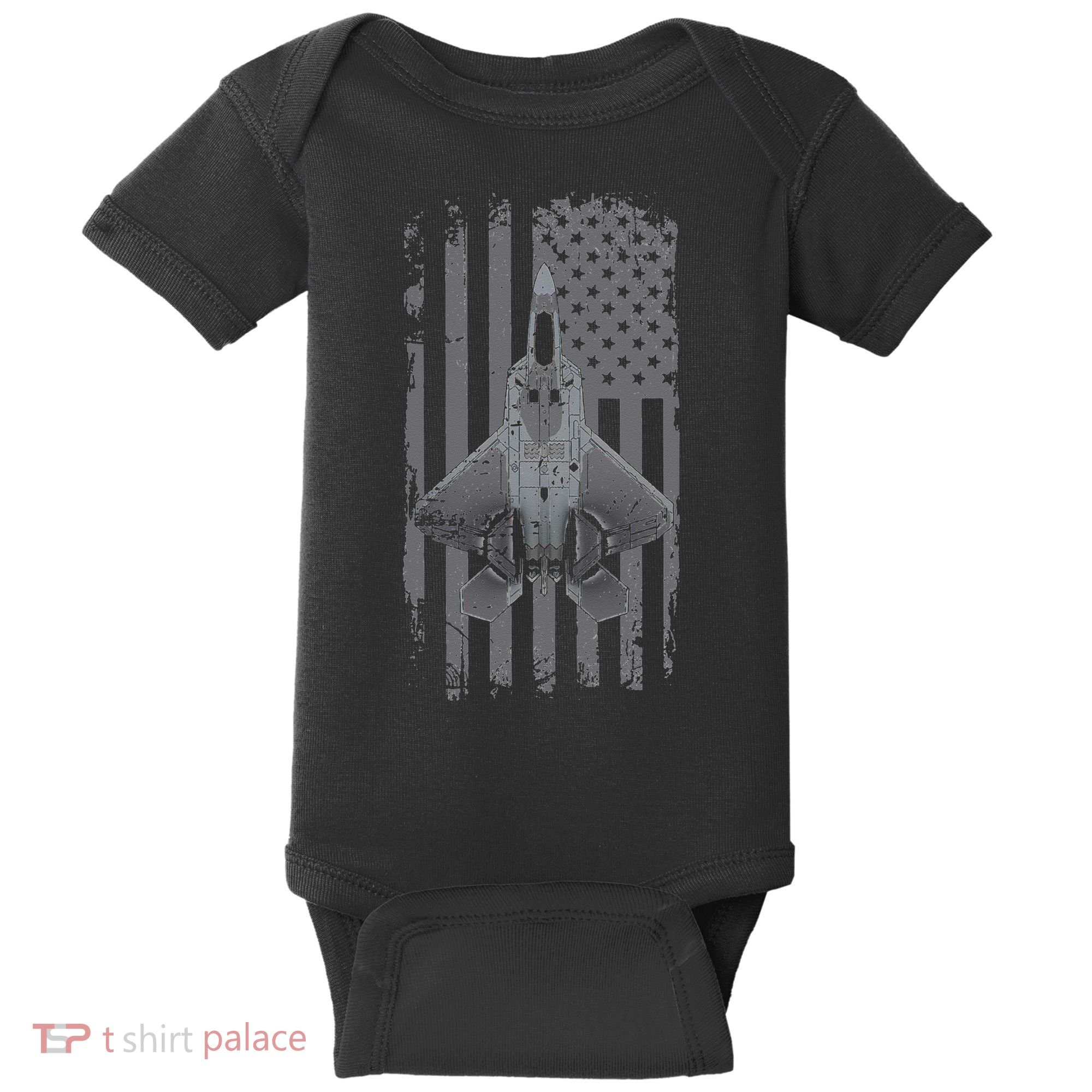 F22 Raptor Military Pilot Baby Bodysuit