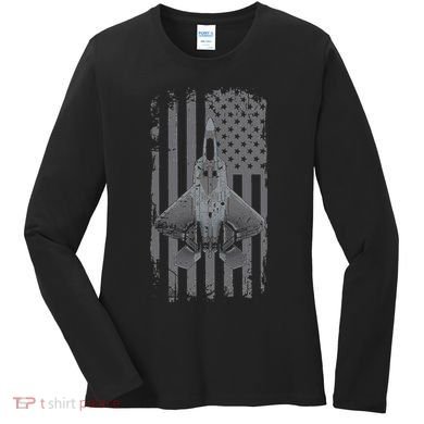 F22 Raptor Military Pilot Women's Long Sleeve Shirt