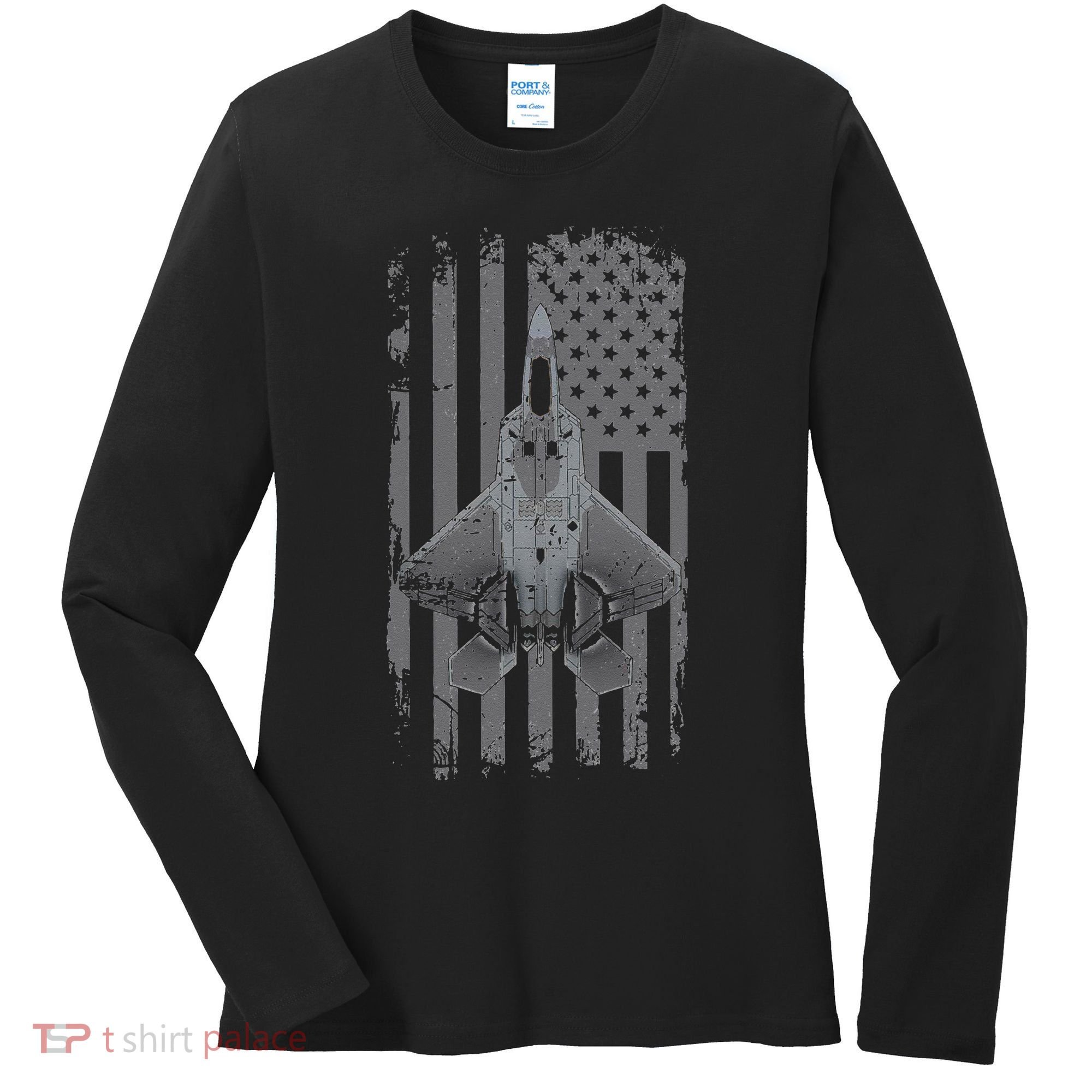 F22 Raptor Military Pilot Women's Long Sleeve Shirt