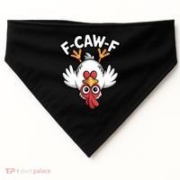Funny Rooster Meme F-Caw-F USA-Made Doggie Bandana thumb 0