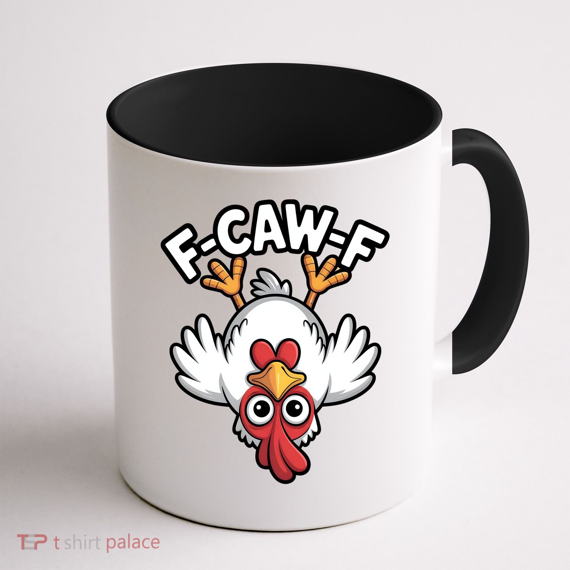 Funny Rooster Meme F-Caw-F Coffee Mug