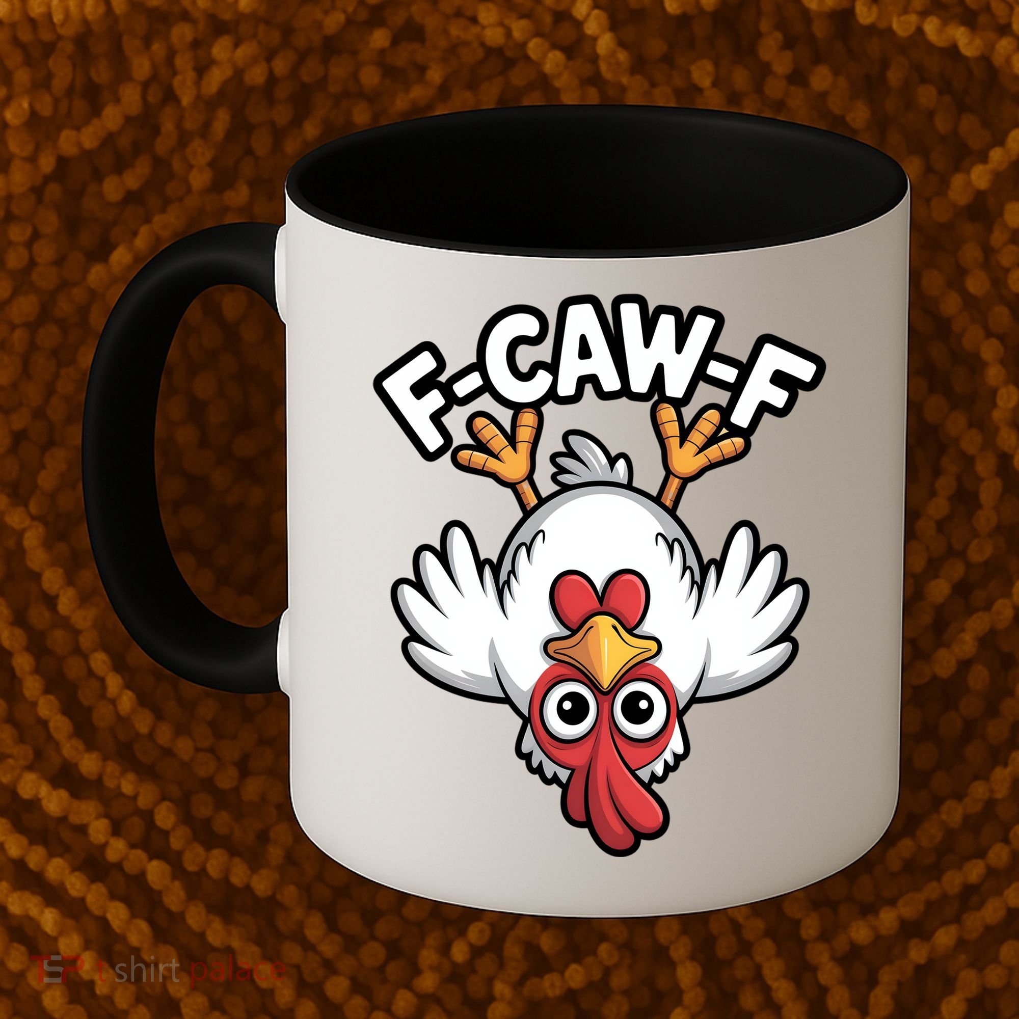 Funny Rooster Meme F-Caw-F Coffee Mug