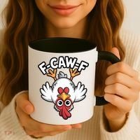 Funny Rooster Meme F-Caw-F Coffee Mug thumb 3