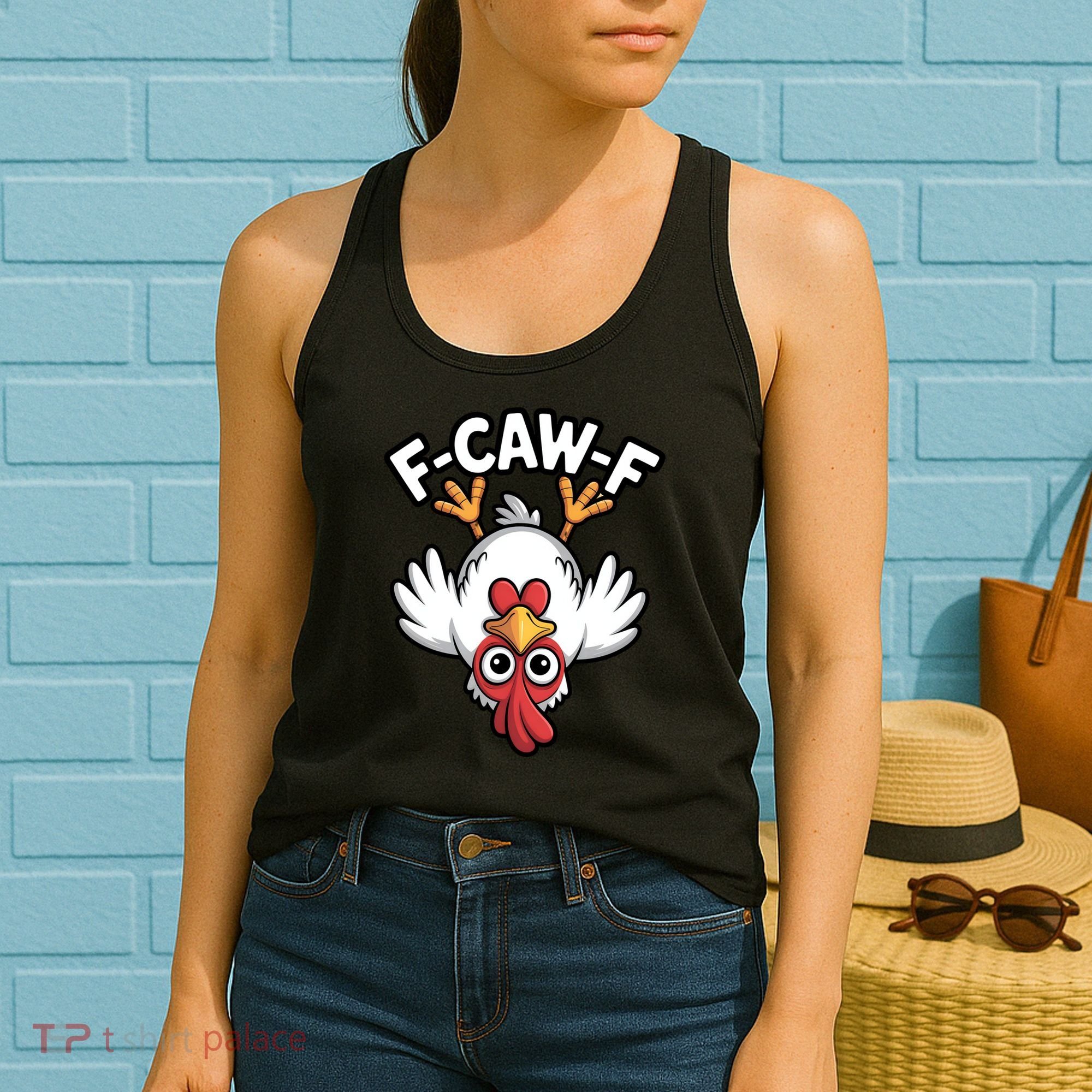 Funny Rooster Meme F-Caw-F Women's Tank Top