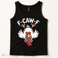 Funny Rooster Meme F-Caw-F Tank Top thumb 2
