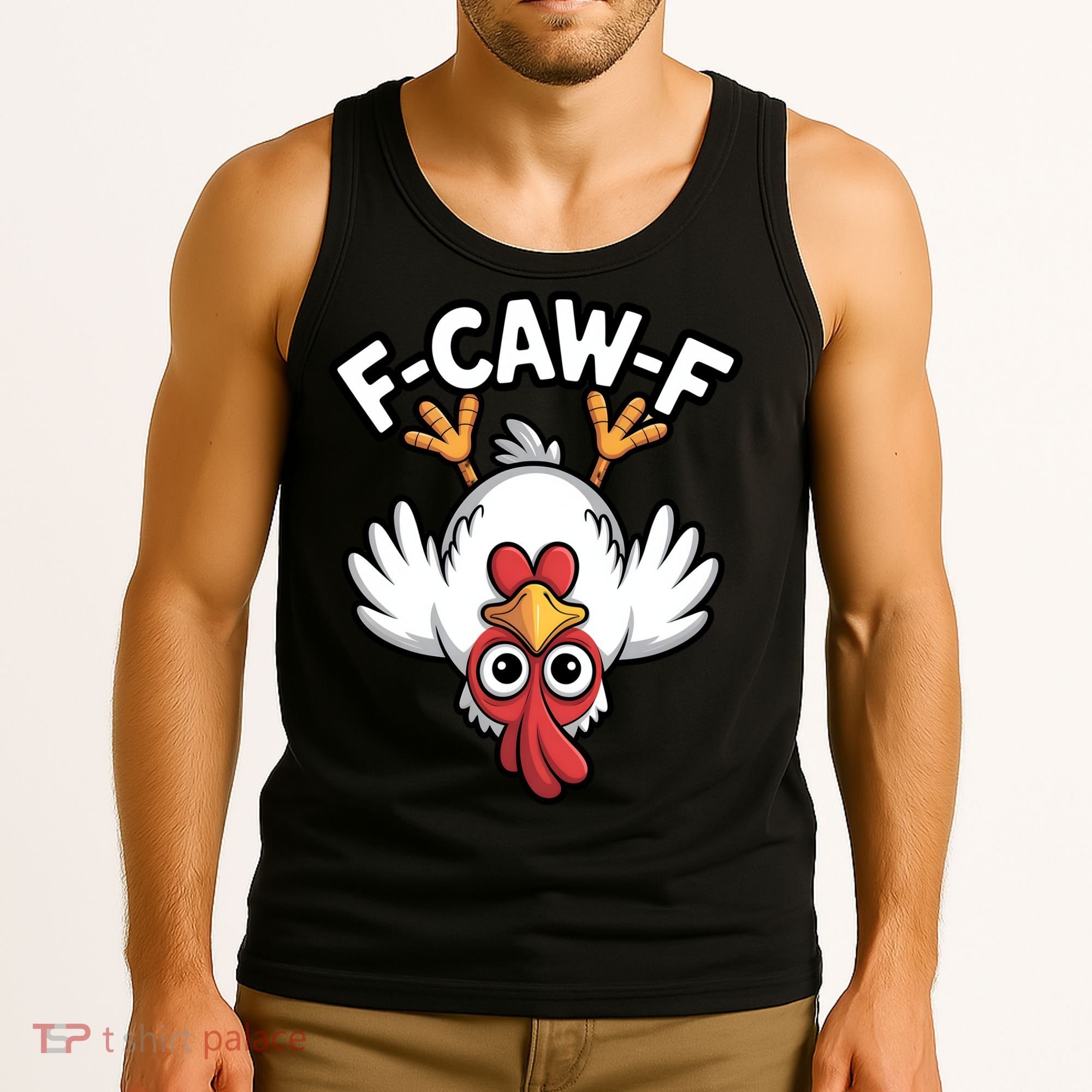 Funny Rooster Meme F-Caw-F Tank Top