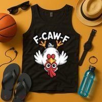 Funny Rooster Meme F-Caw-F Tank Top thumb 4