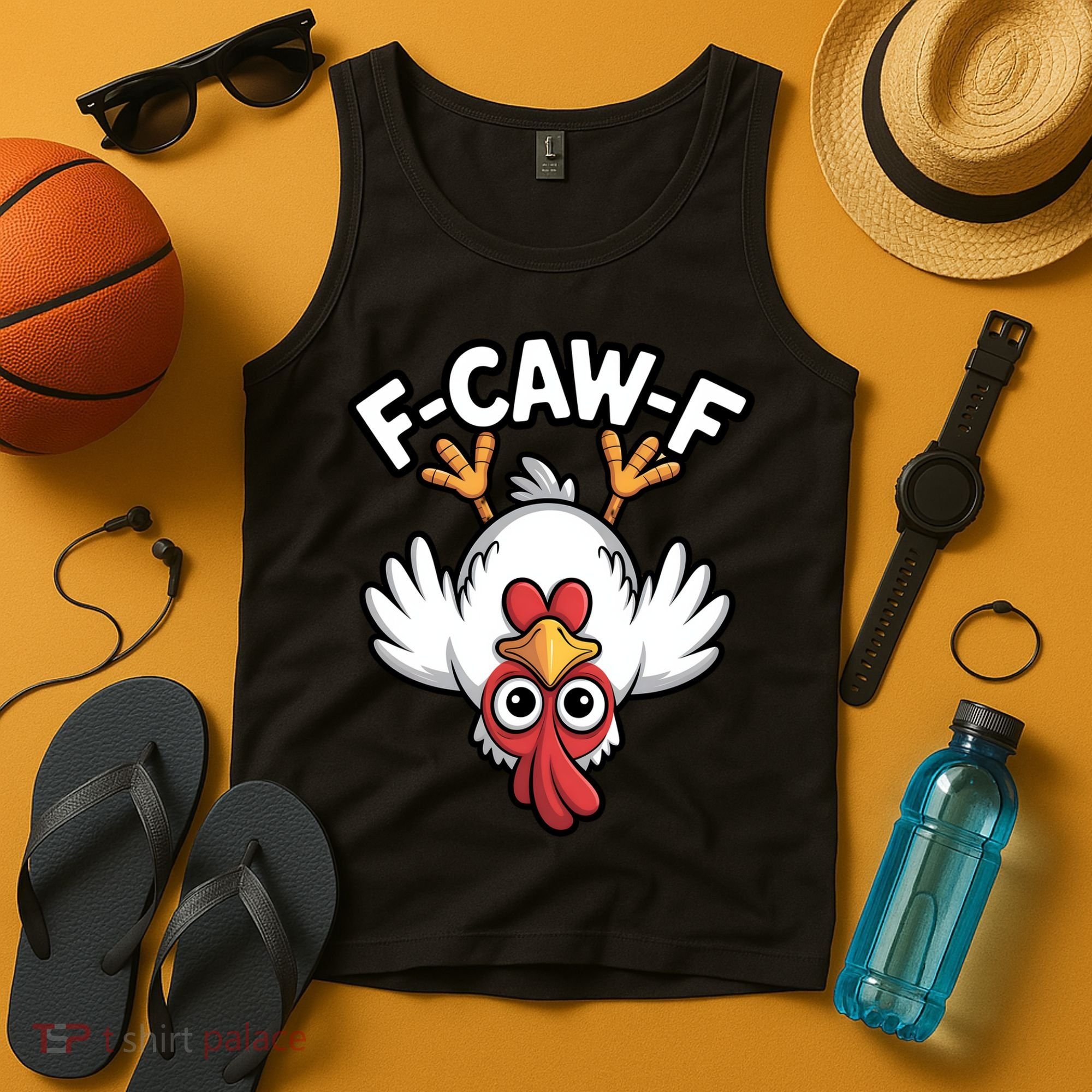 Funny Rooster Meme F-Caw-F Tank Top