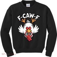 Funny Rooster Meme F-Caw-F Kids Sweatshirt thumb 0