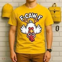 Funny Rooster Meme F-Caw-F T-Shirt thumb 6
