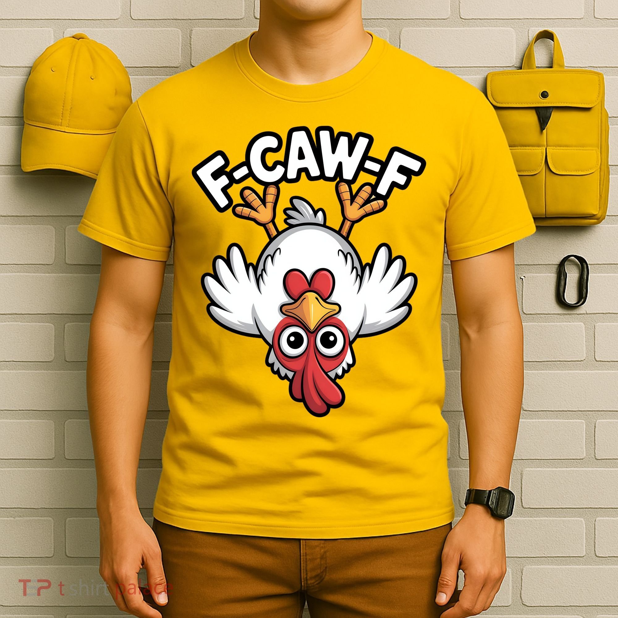 Funny Rooster Meme F-Caw-F T-Shirt
