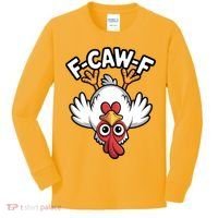 Funny Rooster Meme F-Caw-F Kids Long Sleeve Shirt thumb 0