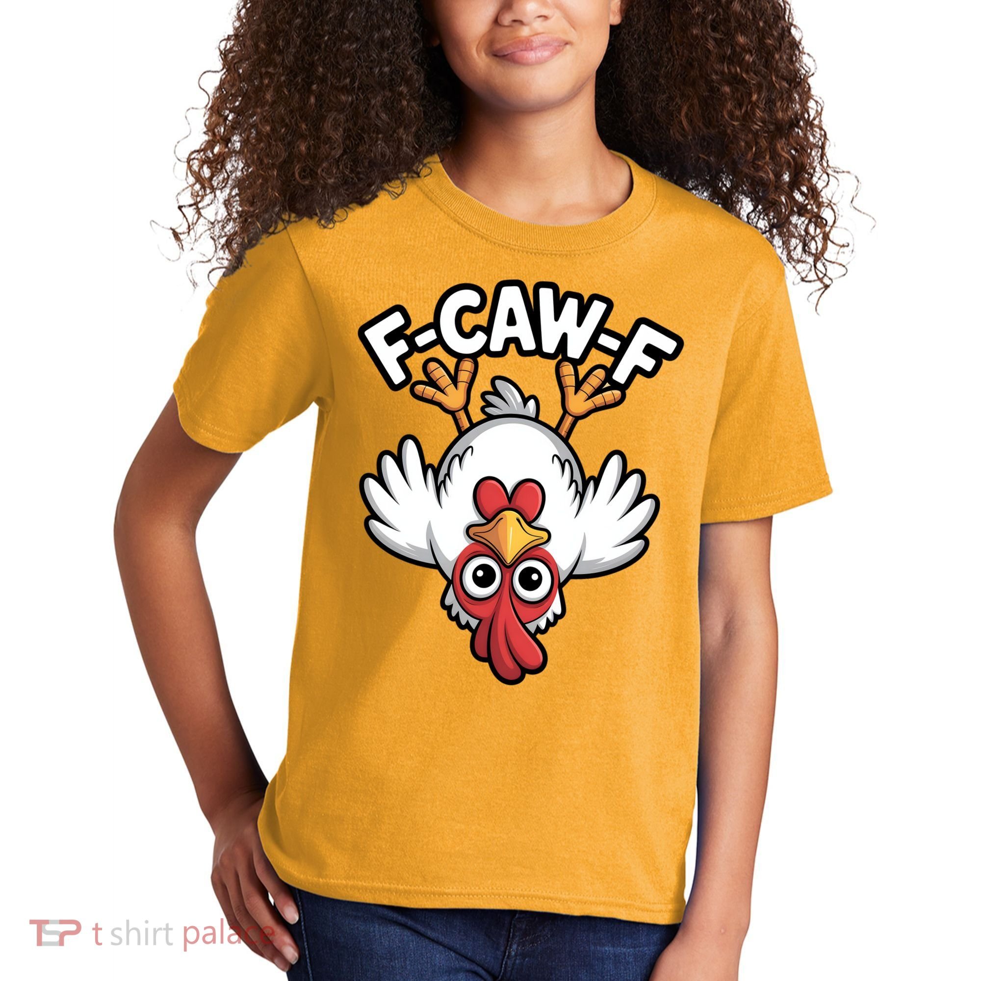Funny Rooster Meme F-Caw-F Kids T-Shirt