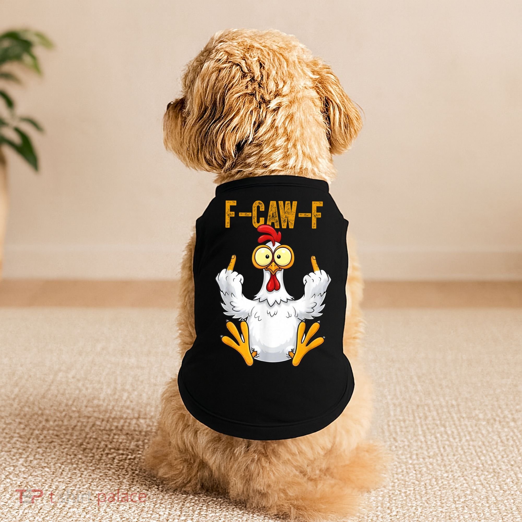 F-Caw-F Rooster Meme Middle Finger Chicken Funny Doggie Tank
