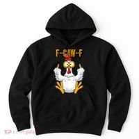 F-Caw-F Rooster Meme Middle Finger Chicken Funny Hoodie thumb 0