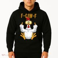F-Caw-F Rooster Meme Middle Finger Chicken Funny Hoodie thumb 2