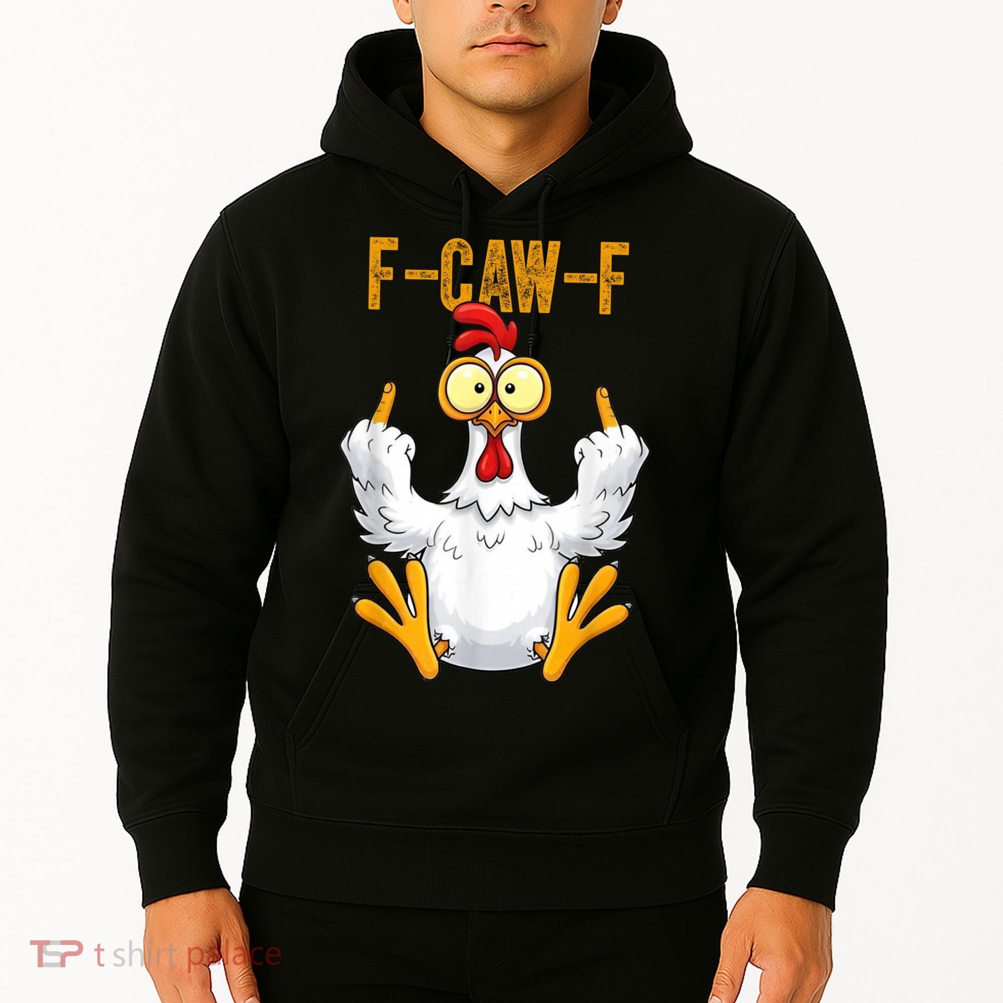 F-Caw-F Rooster Meme Middle Finger Chicken Funny Hoodie