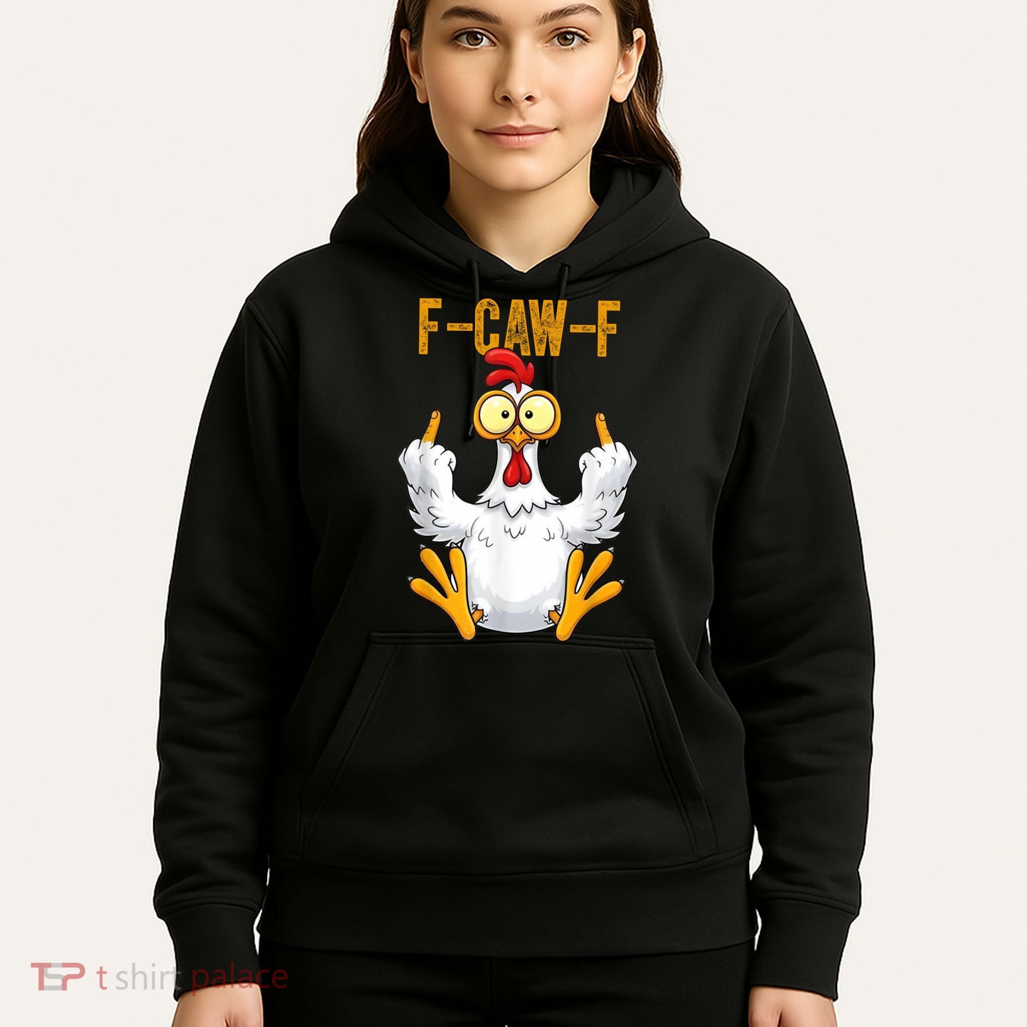 F-Caw-F Rooster Meme Middle Finger Chicken Funny Hoodie