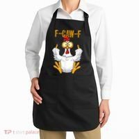 F-Caw-F Rooster Meme Middle Finger Chicken Funny Apron thumb 2