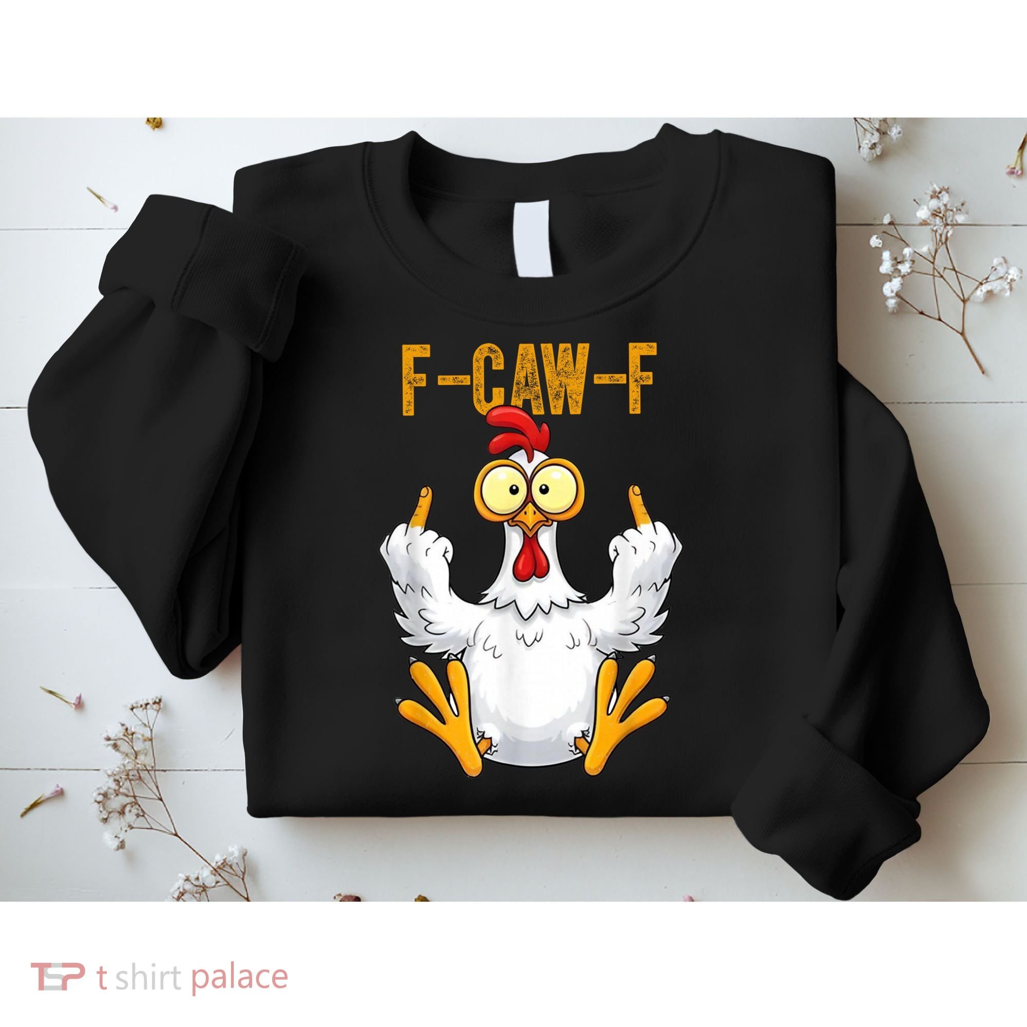 F-Caw-F Rooster Meme Middle Finger Chicken Funny Sweatshirt