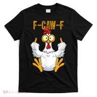 F-Caw-F Rooster Meme Middle Finger Chicken Funny T-Shirt thumb 0