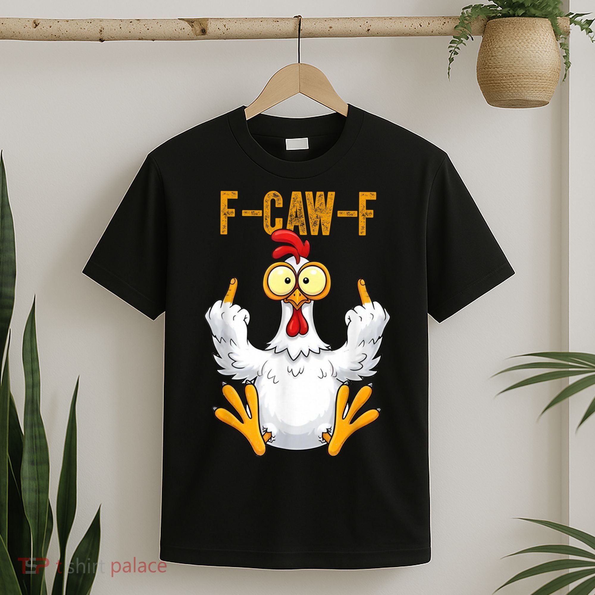 F-Caw-F Rooster Meme Middle Finger Chicken Funny T-Shirt